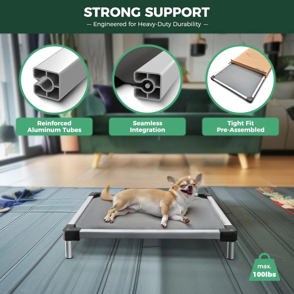 TitanNest Chew-Proof Elevated Dog Bed, Padded Cot for Outdoor/Camping/Indoor Use, Durable & Washable Pet Bed